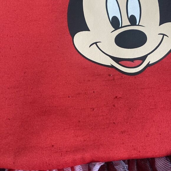 Disney Minnie Mouse Party Dress Red Black Tulle Sequins Hood Child Size S 6/6x - Picture 6 of 10
